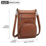 Miss Lulu Brown PU Leather Crossbody Bag