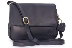Gigi Leather Flap Crossbody Bag - Dark Blue/Navy