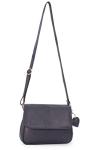 Gigi Leather Flap Cross Body Handbag - Dark Blue/Navy