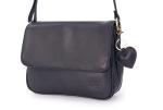 Gigi Leather Flap Cross Body Handbag - Dark Blue/Navy