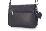 Gigi Leather Flap Cross Body Handbag - Dark Blue/Navy