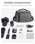BAGSMART Camera Shoulder Bag, Grey, Anti-Shock, Waterproof