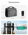 BAGSMART Camera Shoulder Bag, Grey, Anti-Shock, Waterproof