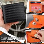 TEEHON® Carbon Fibre Leather Mens Wallet with RFID Blocking