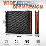 TEEHON® Carbon Fibre Leather Mens Wallet with RFID Blocking