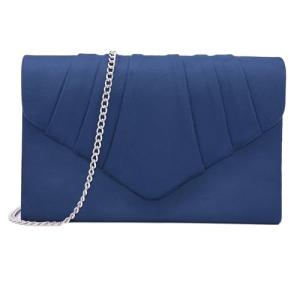 Milisente Suede Evening Clutch Crossbody Bag (Blue)