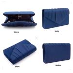 Milisente Suede Evening Clutch Crossbody Bag (Blue)
