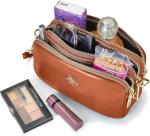 Brown Genuine Leather Crossbody Bag with Adjustable Strap