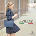 Woodland Leather Damen Designer Handtasche - Schwarzes Echtleder