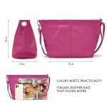 Woodland Leather Damen Designer Handtasche - Schwarzes Echtleder