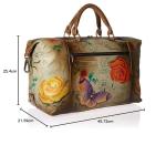 Anuschka Floral Paradise Tan Handpainted Leather Shoulder Hobo