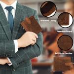 Genuine Leather Men's RFID Blocking Bifold Wallet