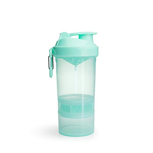 Smartshake Original 2Go Shaker Cup 600 ml Capacity with Storage – Protein Shake Bottles Gift Shaker Cup, Leakproof & Durable Shaker for Protein Shakes, BPA & DEHP Free, Mint Green