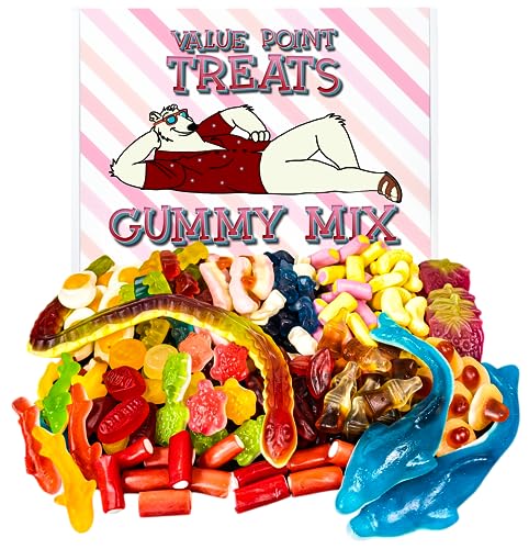 NEW! TREATS Pick and Mix Sweets Gift Box | Birthday Hampers for Women | Retro Party Sweets Selection | Get Well Soon Gifts | Resealable Bag of Bulk Sweets Fresh & Tasty Gummies-1KG