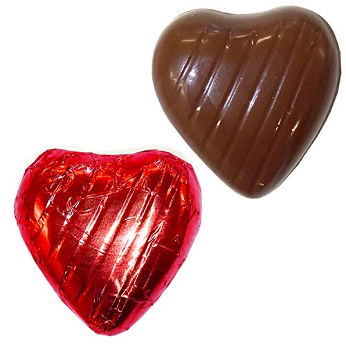 Chocolate heart, Red chocolate hearts, Individually wrapped chocolates ideal for Valentines Day, Mothers Day,Fathers Day Celebration,Bulk 500g approximately 80 Hearts.