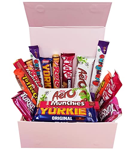 Mega Chocolate Selection Box for Chocolate Lovers - Excellent Variety of Favourite Chocolates in a Cute Baby Pink Pink Gift Box | Perfect Chocolates gift for Women on Birthdays or to Cheer Up