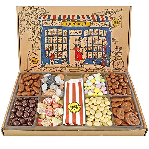 Large Luxury Chocolate Gift Box 1.2KG - Retro Chocolate Box Gift Hamper - Chocolate Selection - Birthday Fathers Day, Chocolate Gifts for Her Him - Heavenly Sweets