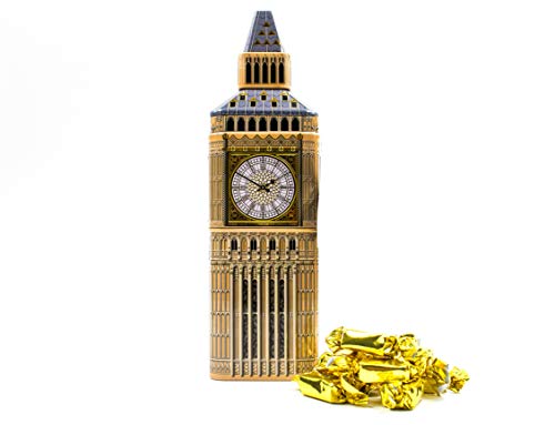 Big Ben Souvenir Tin Filled with Devon Toffees - Toffee Sweets Gift Box with Individually Wrapped Sweets, Confectionery Gifts - British Gifts and London Souvenirs Gifts by The Silver Crane Company