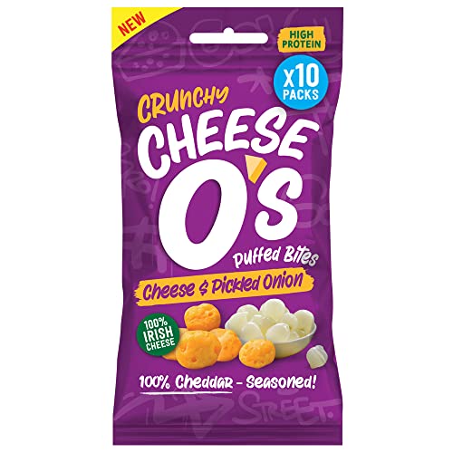 Cheese O's Crunchy Puffed Cheese Bites; multipack 10x25g bags (Pickled Onion)