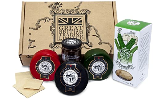 Snowdonia Welsh Cheese Hamper Truckles with Onion Chutney and Cradocs Crackers Welsh Gift Hamper from GREAT BRITISH TRADING LIMITED