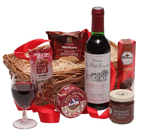 Classic Red Wine and Cheese Hamper, Luxury Food and Wine Gift Hampers,Gift for any Occasion.