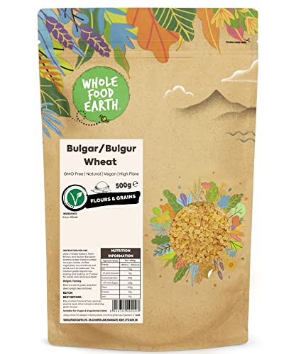 Wholefood Earth - Bulgar/Bulgur Wheat 500 g | GMO Free | Natural | Vegan | High Fibre