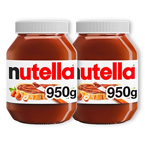 Nutella Chocolate Spread, Hazelnut, for Pancakes, Porridge, Muffins and Party Food, Unique Recipe, Smooth Texture and an Unmistakable Taste, 2 x 950g Jar