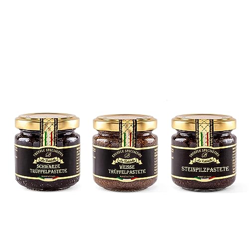 La Rustichella Black, White and Porcini Truffle Paté Set, 270 g