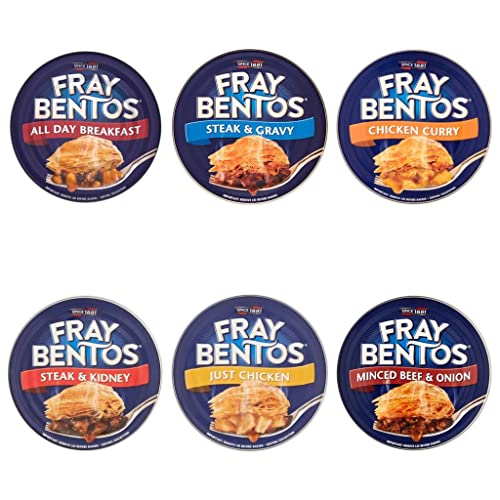 Fray Bentos Pie Bundle - Contains 6 Pies All Day Breakfast, Steak & Gravy, Chicken Curry, Steak & Kidney, Just Chicken and Minced Beef and Onion.