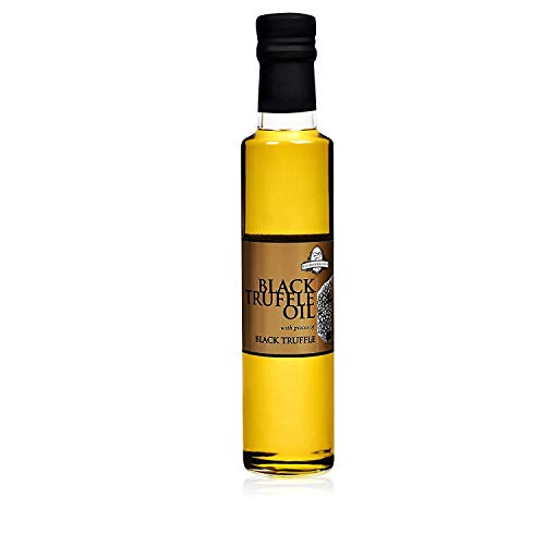 Black Truffle Oil 250 ml / 8.8 Oz – Concentrated Intense Black Truffle with Greek Extra Virgin Olive Oil – Gourmet Truffle Seasoning by InterGourmandise