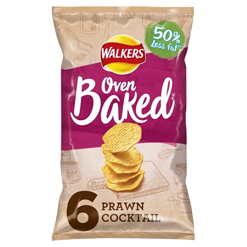 Walkers Oven Baked Prawn Cocktail Multipack Crisps, 32 x 37.5g