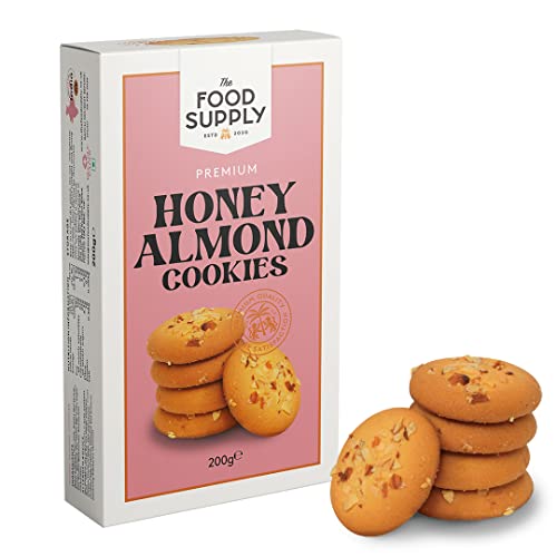Cookies 200g - Pistachio, Almond, Cashew, Dry fruit, Fruit Jam - Variety Luxury Biscuits - Delicate biscuits for family and friends, The Food Supply (Honey Almond Cookies, Pack of 1)