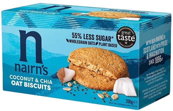 Nairn's PICK ANY 10 Gluten Free & Non-Gluten Free Oat Biscuits, Oatcakes, Crackers, Flatbreads. Flavours inc. Chocolate chip, cheese, fruit and seed, Stem Ginger, Mixed Berries, Salted Caramel Etc.