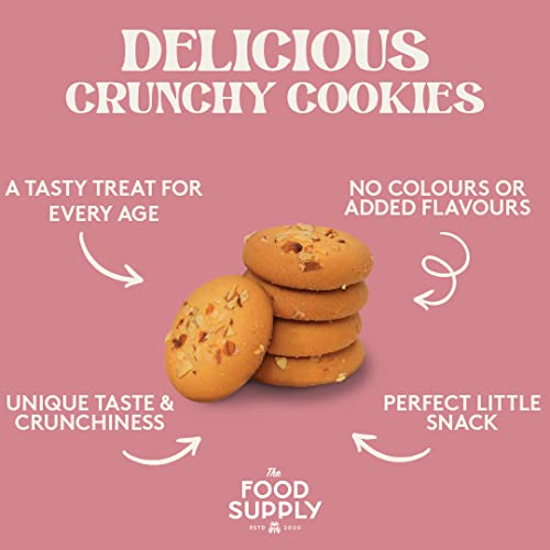 Cookies 200g - Pistachio, Almond, Cashew, Dry fruit, Fruit Jam - Variety Luxury Biscuits - Delicate biscuits for family and friends, The Food Supply (Honey Almond Cookies, Pack of 1)