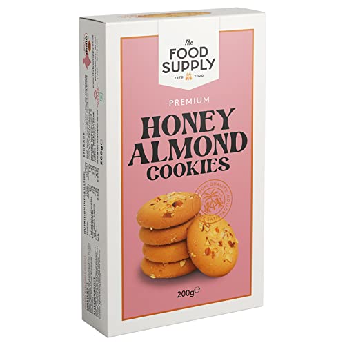Cookies 200g - Pistachio, Almond, Cashew, Dry fruit, Fruit Jam - Variety Luxury Biscuits - Delicate biscuits for family and friends, The Food Supply (Honey Almond Cookies, Pack of 1)