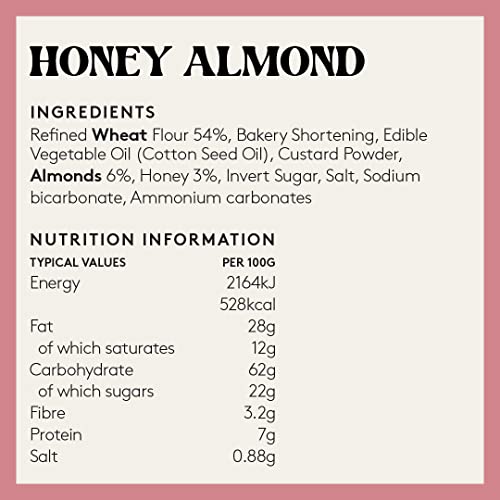 Cookies 200g - Pistachio, Almond, Cashew, Dry fruit, Fruit Jam - Variety Luxury Biscuits - Delicate biscuits for family and friends, The Food Supply (Honey Almond Cookies, Pack of 1)