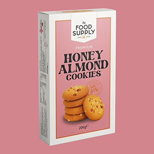 Cookies 200g - Pistachio, Almond, Cashew, Dry fruit, Fruit Jam - Variety Luxury Biscuits - Delicate biscuits for family and friends, The Food Supply (Honey Almond Cookies, Pack of 1)