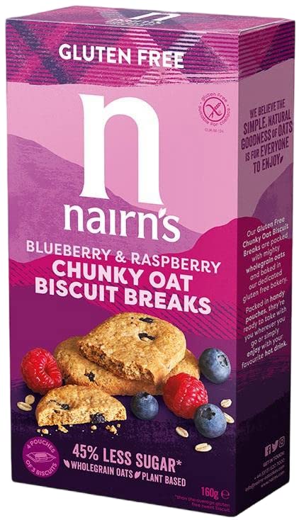 Nairn's PICK ANY 10 Gluten Free Oat Biscuits, Oatcakes, Crackers, Flatbreads. Flavours inc. Chocolate chip, cheese, fruit and seed, Stem Ginger, Mixed Berries, Salted Caramel Etc.