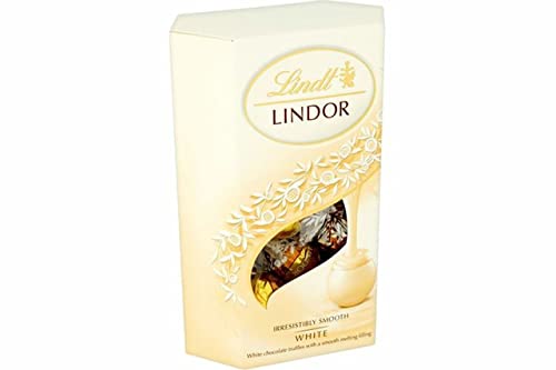 Lindt Lindor White Chocolate Truffles Box - Approx 16 balls, 200 g - Chocolate Truffles with a Smooth Melting Filling - for Him and Her - Easter, Birthday, Congratulations