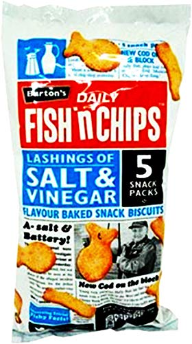 Burtons Fish 'N' Chips Salt Vinegar Flavour Baked Snack Biscuits (15 packs x 25g)