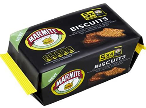 Marmite Yeast Extract Biscuits | Savoury Breakfast Biscuit Snack with Crunchy Taste and Unique Flavour | Perfect for Sharing | Pack of 3 x 120g (5x24g)