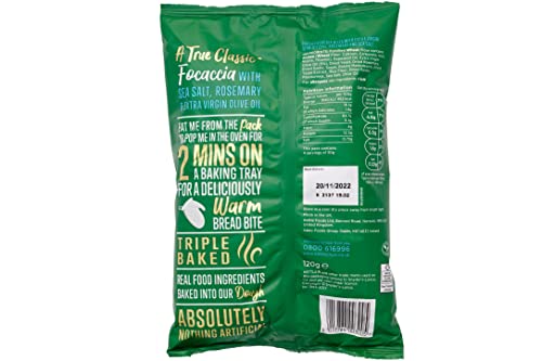 Kettle Foccacia Bites Sea Salt, Rosemary & Extra Virgin Olive Oil 120g