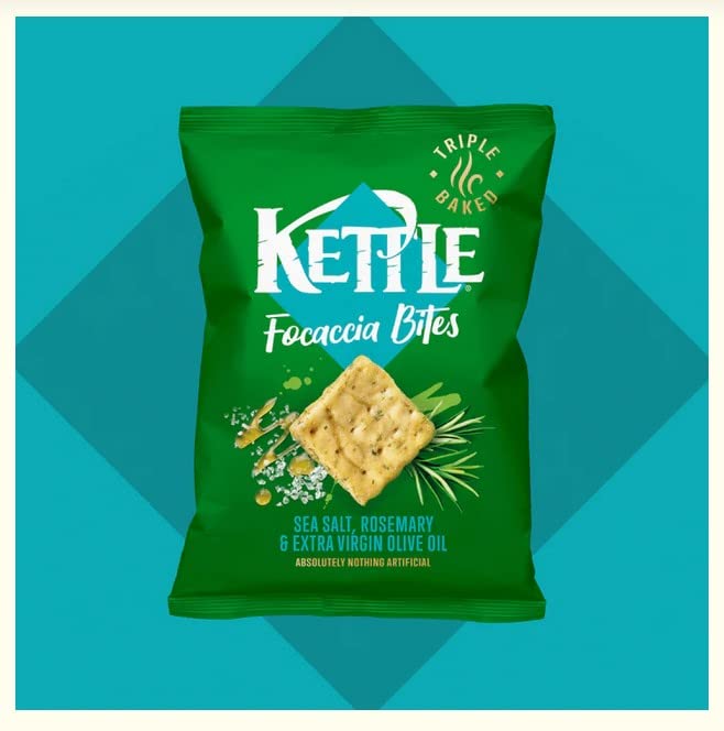 Kettle Foccacia Bites Sea Salt, Rosemary & Extra Virgin Olive Oil 120g