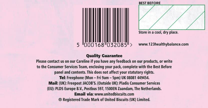 Jacob's Mediterranean Crackers - Pinch of Salt - 5 Packs of 4 Crackers - 190 g