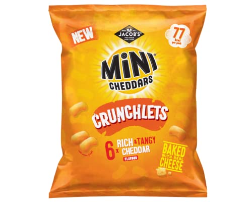 Jacobs Mini Cheddars Crunchlets 6X17g | Rich & Tangy Cheddar + Cheddar & Caramelised Onion | Twin Pack