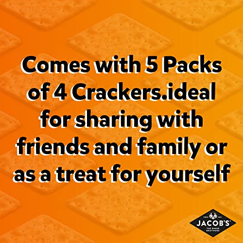 Jacob's Mediterranean Crackers - Pinch of Salt - 5 Packs of 4 Crackers - 190 g