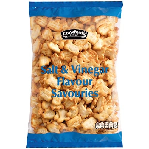 CRAWFORD'S Salt and Vinegar Flavour Savouries 250g Snack Biscuits (Pack of 5)