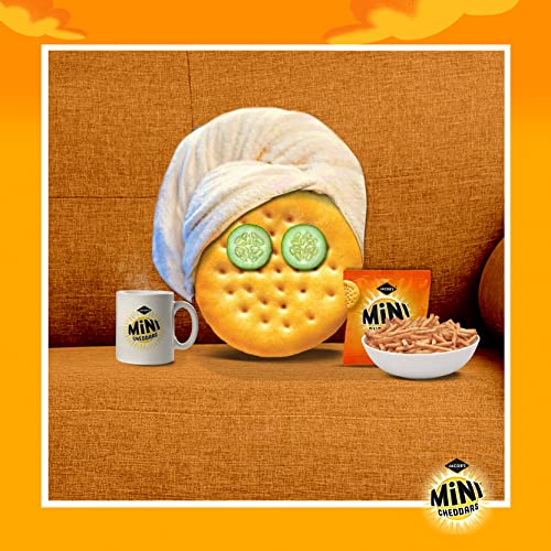 Jacob's Mini Cheddars Snacks Bulk - Mega Value Box of 48 x 23g Original Cheddar Biscuits Baked with Real Cheese. Bar Snacks for Home Pub, Birthday Party Food or Lunchbox Snacks with Topline Card.