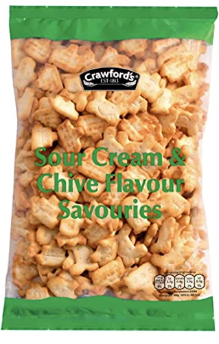 Crawfords Salt & Vinegar Savouries & Sour Cream & Chive Savouries 250 gram bags