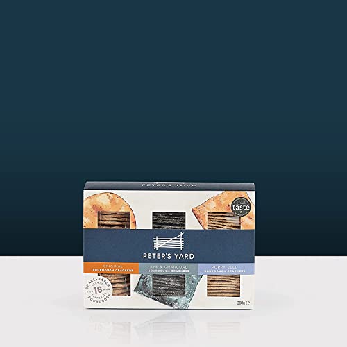 Peter's Yard Sourdough Crackers Selection Box for Cheese, 3 Varieties, Great as a Gift, Premium Quality, High Fibre, All Natural, Poppy Seed, 280 g